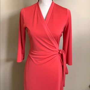 The Limited Coral Wrap Dress